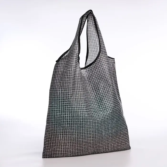 Сумка хозяйственная без застёжки, складная, цвет чёрный