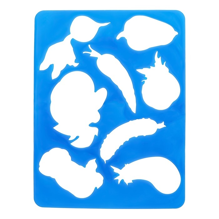 Набор трафарет-раскраска Calligrata, 6 штук (овощи, домашние животные, цветы, бабочки, лесные звери, фрукты), для девочек