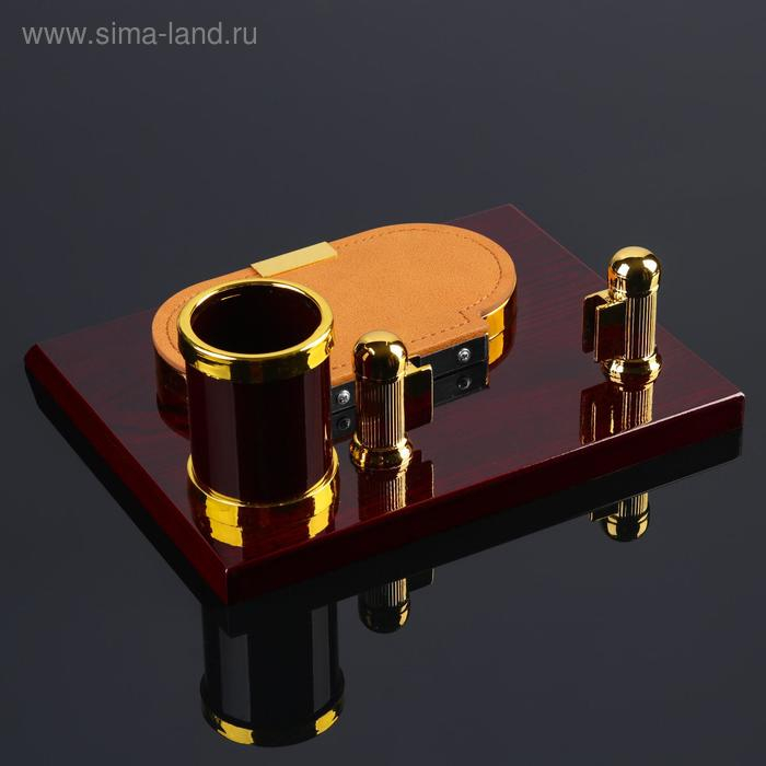 Набор настольный 3в1 с визитницей, красное дерево