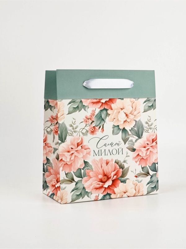 Пакет ламинированный двухсторонний &laquo;Самой милой&raquo;, цветы, ML 23 &times; 27 &times; 11,5 см