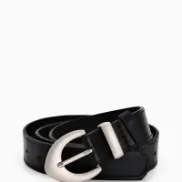 Ремень жен 05-01-02-01, Июнь2506, 3*0,3*110 см, без винта, пряж мат металл, 1 прокол, черный   10903