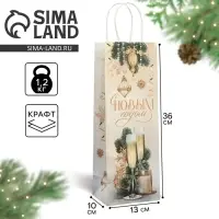 Пакет под бутылку &laquo;Шампанское&raquo;, 13 x 36 x 10 см