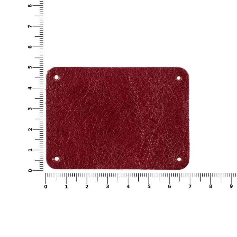 Лейбл кожаный Beta, XL, красный