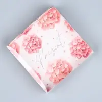 Коробка для печенья, кондитерская упаковка с пластиковой крышкой, Present, 10.5 х 10.5 х 3 см