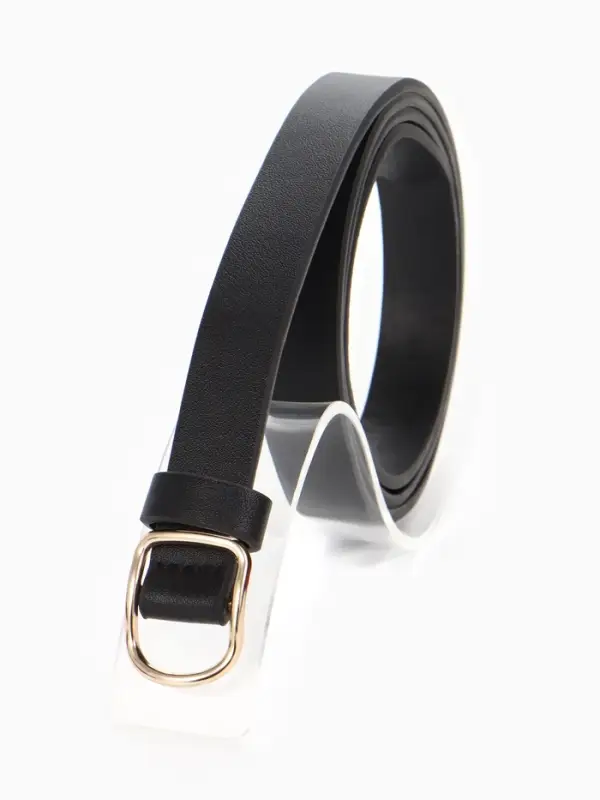 Ремень жен 03-01-01-01, Сент0325,  1,8*0,2*105 см, пряжка золото, черный