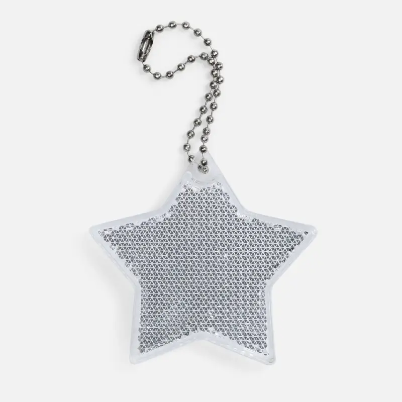 Пешеходный светоотражатель с цепочкой &laquo;Звезда&raquo;, белый