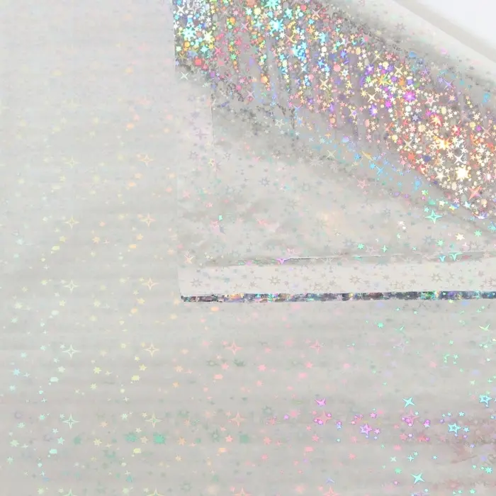 Пленка голографическая, "Звёздное небо", серебро, 70 см х 1 м