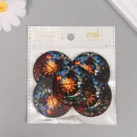 Декор для творчества дерево "Месяц и солнце" 4,6х4,6х0,3 см