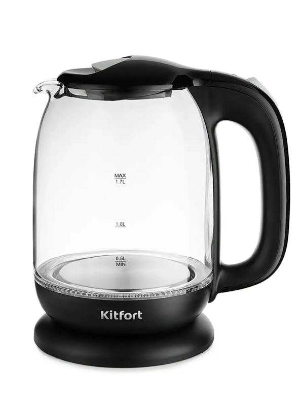 Чайник электрический стеклянный с подсветкой КТ-625 - 1.7 л