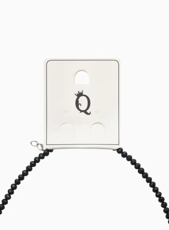 Чокер из бисера &laquo;Хрусталь&raquo;, сердце, чёрный в серебре, 37 см + 5 см доп, цепочка