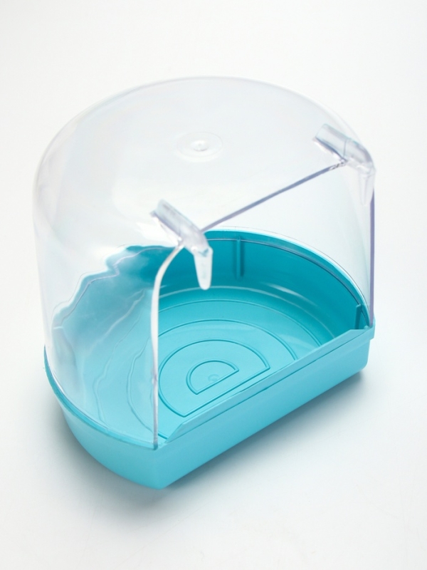 Купалка для птиц, внешняя 12 х 9 х 11 см, бирюзовая
