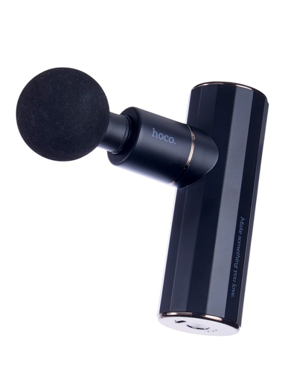 Массажёр для тела Hoco HP50, перкуссионный, 4 режима, 4 насадки, 3200 об/мин,  черный