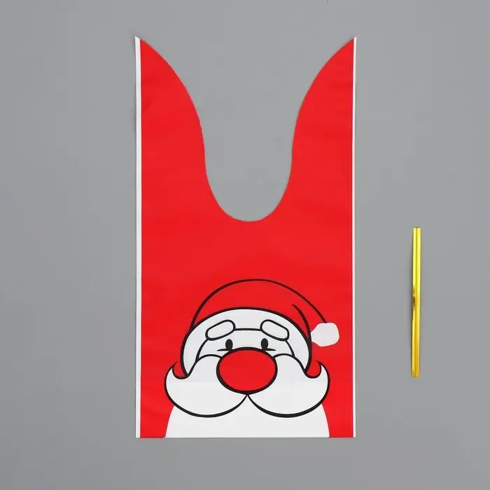 Мешок подарочный с ушками &laquo;Дедушка Мороз&raquo;, 12 х 11.5 см