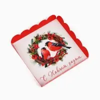 Коробка для кондитерских изделий с пластиковой крышкой &laquo;С Новым годом&raquo;, 18 х 3 см