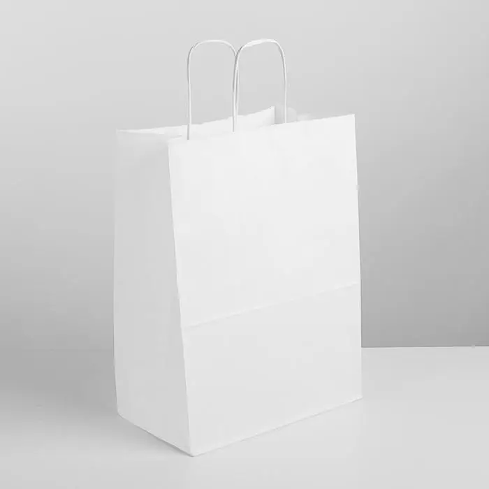 Пакет крафт без печати, круглая ручка 26&times;15&times;35 см