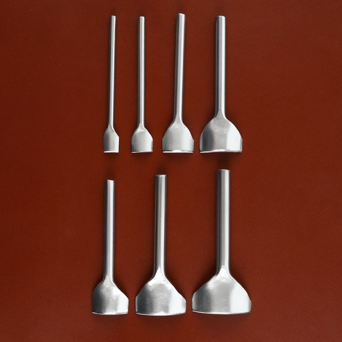 Отсекатель для кожи, образный, дугообразный, набор 7 шт, 10 - 40 мм