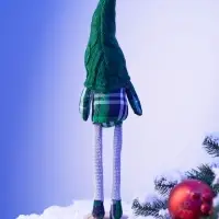 Фигура текстиль &laquo;Гном в зелёном&raquo; 42 см, 1 LED, от батареек AG13&times;3, свечение тёплое белое