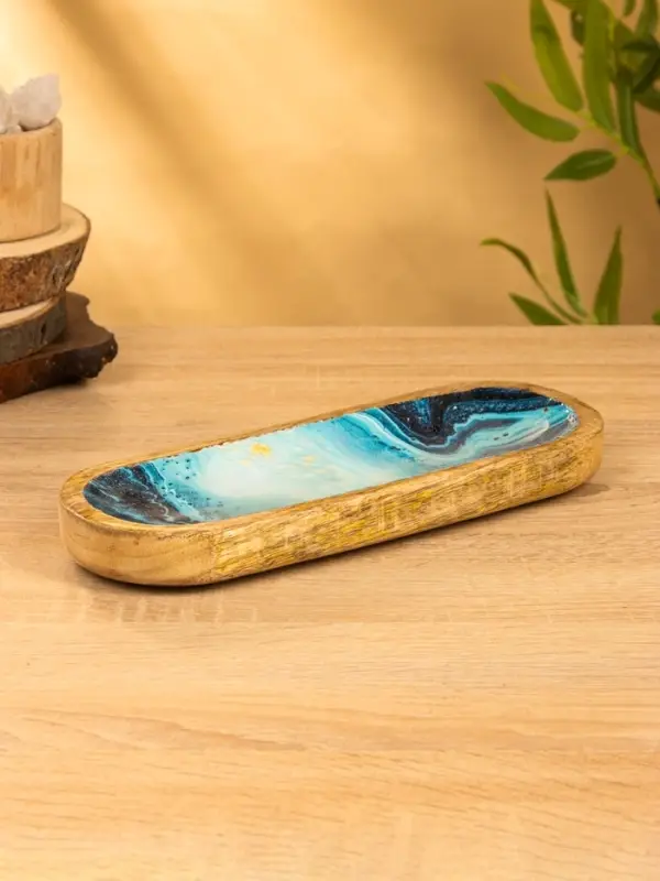 Подставка под благовония "Лазурь" 28х10х3 см, манговое дерево