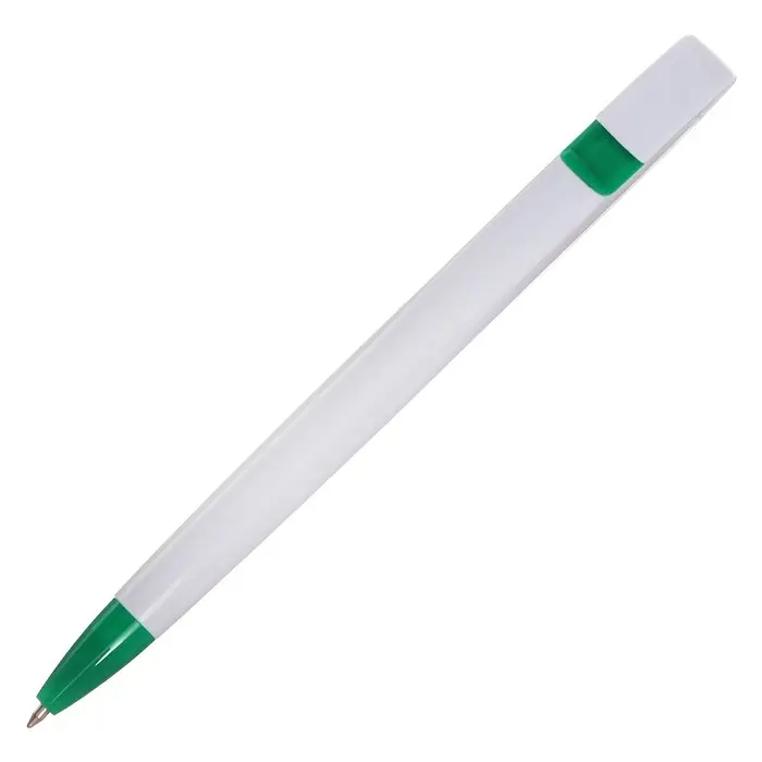 Ручка шариковая автоматическая Calligrata, 1.0 мм, клип 1&times;5 см, под логотип, корпус белый с зеленым, стержень синий