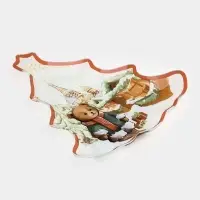 Блюдо сервировочное новогоднее Доляна &laquo;Московкий мишка&raquo;, 24.5&times;24.7&times;2 см, стекло, белое, красное