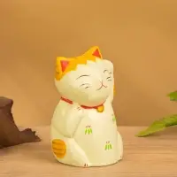 Сувенир &laquo;Кошка Неко&raquo;, 6&times;6&times;11 см, дерево, оранжевый