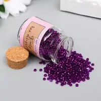 Бисер круглый 12/0 в бутылочке "Фиолетовый" прозрачно-цветной 20 гр