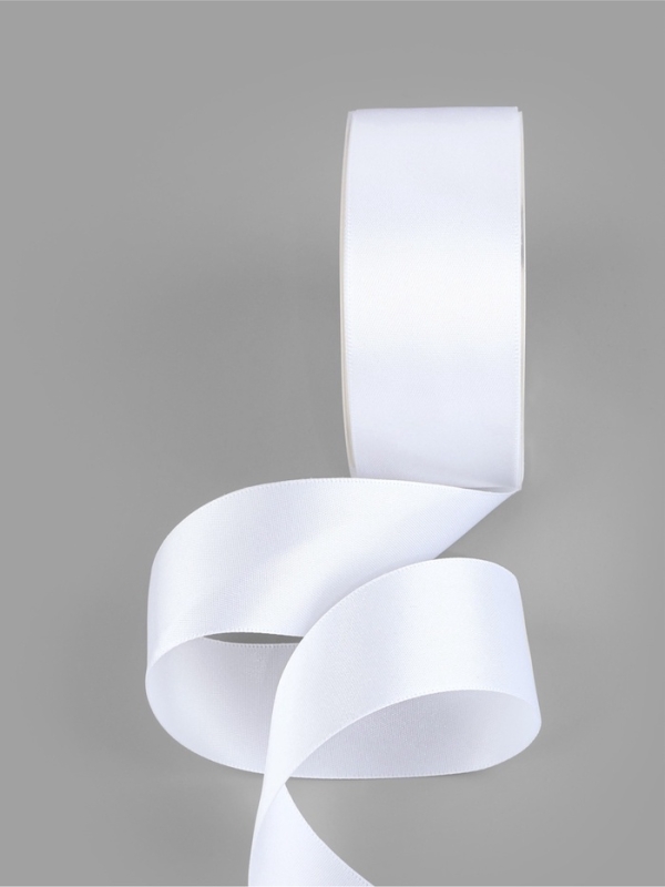 Лента атласная двухсторонняя №0029 38мм*25&plusmn;1м белый TR