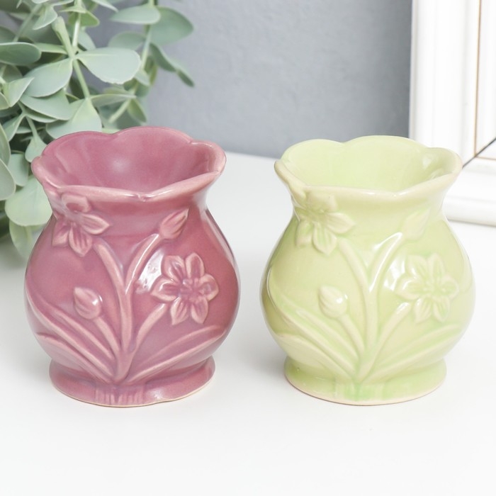 Аромалампа керамика "Нарцисс" МИКС 7,5х7х7 см