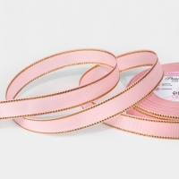 Лента репсовая 15мм*25&plusmn;1ярд(23м&plusmn;1м) золотые нити №004 светло-розовый АУ