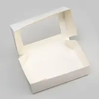 Упаковка для продуктов с окном, белая, 23&times;14&times;6 см, 1.9 л