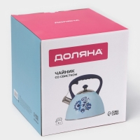 Чайник со свистком из нержавеющей стали Доляна &laquo;Свиристель&raquo;, 3 л, цвет голубой