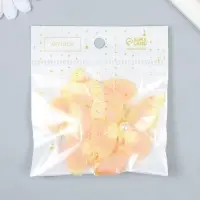 Декор для творчества текстиль вышивка "Бабочка жёлто-оранжевая" двойные крылья 5х6 см