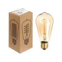 Лампа накаливания винтажная "Ретро", ST58, 60 Вт, Е27, 230 В, 140х58 мм, теплый белый