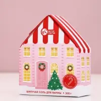 Чистое счастье соль для ванны с сухой пеной "Волшебный домик", праздничная карамель, 300 гр