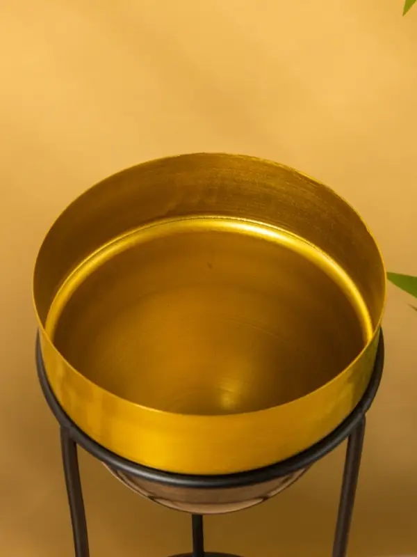 Кашпо на подставке "Золотое руно" железо 15,5х15,5х35,5 см