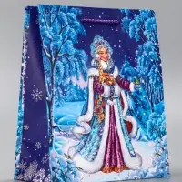 Пакет подарочный новогодний ламинированный, &laquo;Снегурочка&raquo; , 18&times;10&times;22.3 см