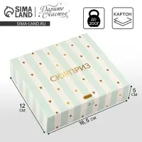 Коробка подарочная складная, упаковка, &laquo;Сюрприз&raquo;, 16.5 х 12 х 5 см, БЕЗ ЛЕНТЫ