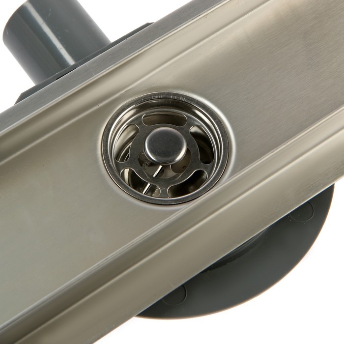 Трап ZEIN engr, c флaнцeм свободного вращ 360&deg;, 7*40 см, d=40/50 мм, нерж сталь, сатин