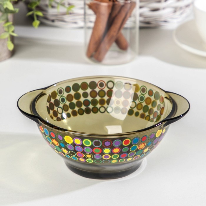 Бульонница &laquo;Дымка. Кружочки&raquo; 510 мл, d=13,5 см, цвет коричневый