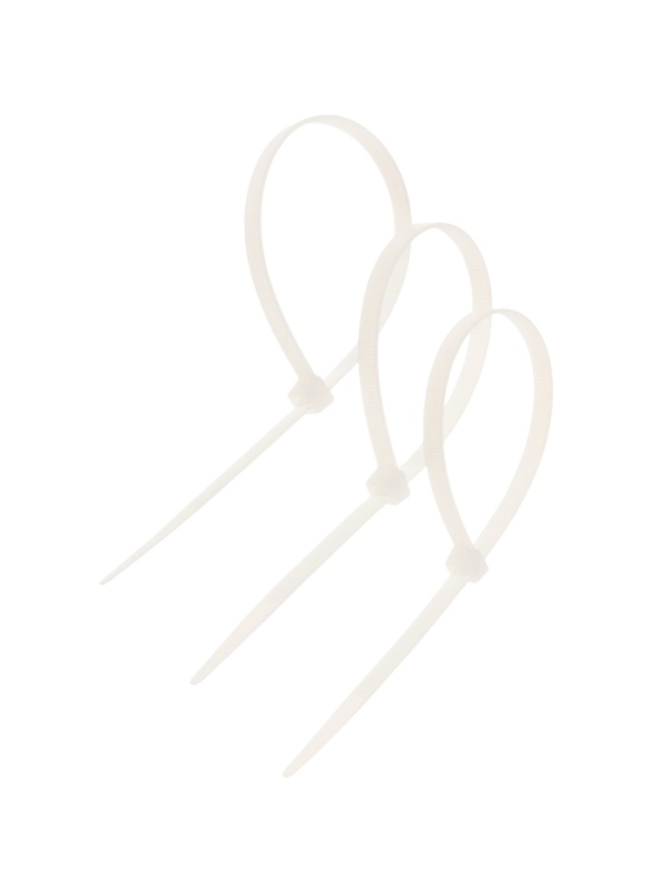 Хомут нейлоновый для стяжки, ТУНДРА, одноразовый, 7,2х300 мм, белый, 50 шт