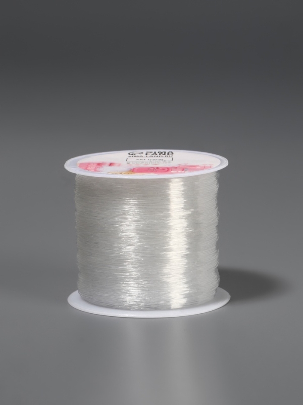 Нить для плетения 100&plusmn;1м d0,4мм эластичная силикон прозрачный АУ