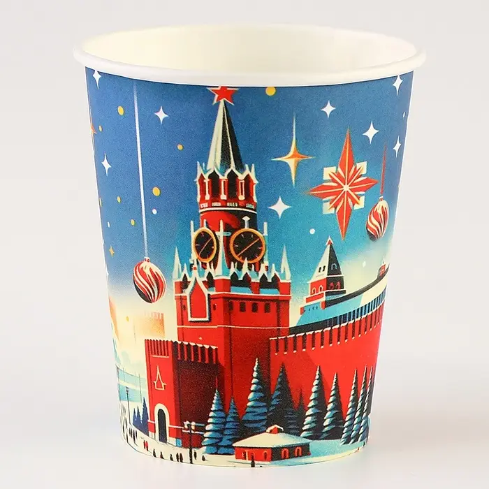 Стакан бумажный одноразовый &laquo;С Новым годом&raquo;, Кремлёвская ёлка, 250 мл