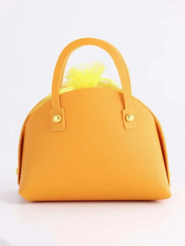 Кожанная подарочная сумочка 14 х 6,5 х 12,8 см желтая