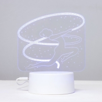 Светильник сенсорный "Гимнастка" LED 7 цветов USB/от батареек черный