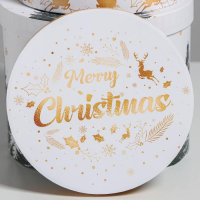 Набор подарочных коробок 5 в 1 &laquo;Белое золото&raquo;, 13 х 14‒19.5 х 22 см, Новый год