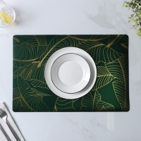 Салфетки сервировочные на стол Доляна &laquo;Лаундж&raquo;, 4 шт, 30&times;45 см, цвет зелёный