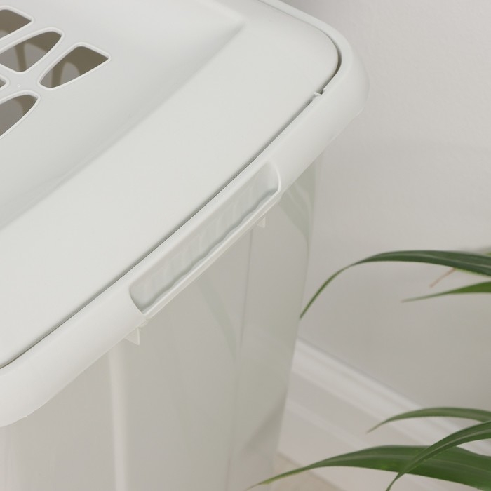 Корзина бельевая с крышкой &laquo;Молетта&raquo;, 60 л, 47,9&times;36,9&times;55 см, цвет светло-серый