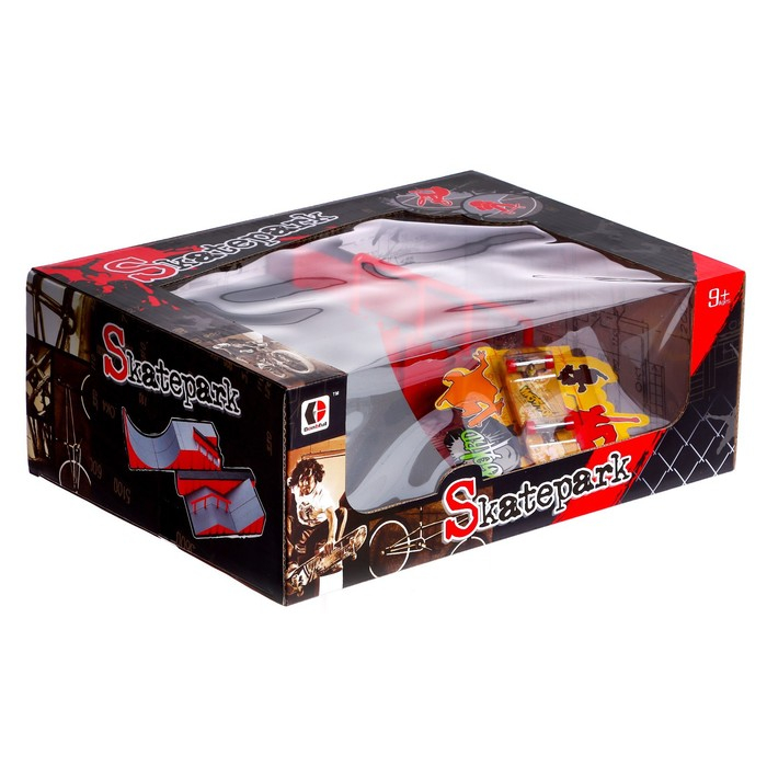 Скейт-парк &laquo;Рампа с лестницей&raquo;, с пальчиковым скейтом, МИКС