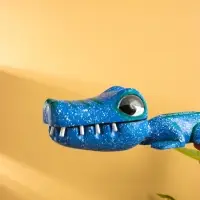 Шкатулка "Крокодильчик" 25х8х7 см, дерево, цв. синий