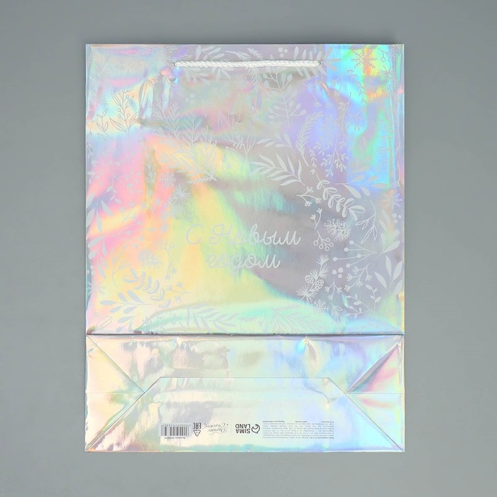 Пакет голографический &laquo;Новогодняя поляна&raquo;, L 31 х 40 х 11.5 см, Новый год